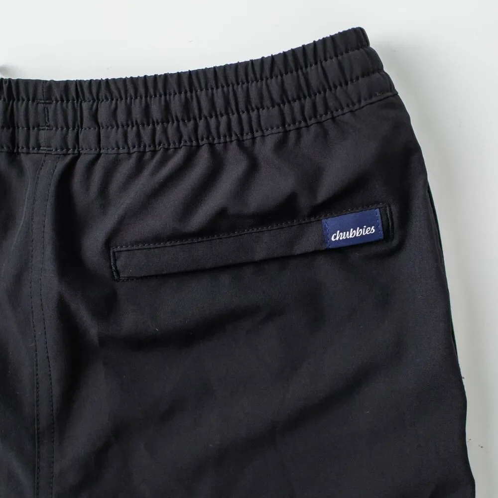 Chubbies Youth Boys M 10/12 Black Swim Trunks Shorts Pink Liner Drawstring